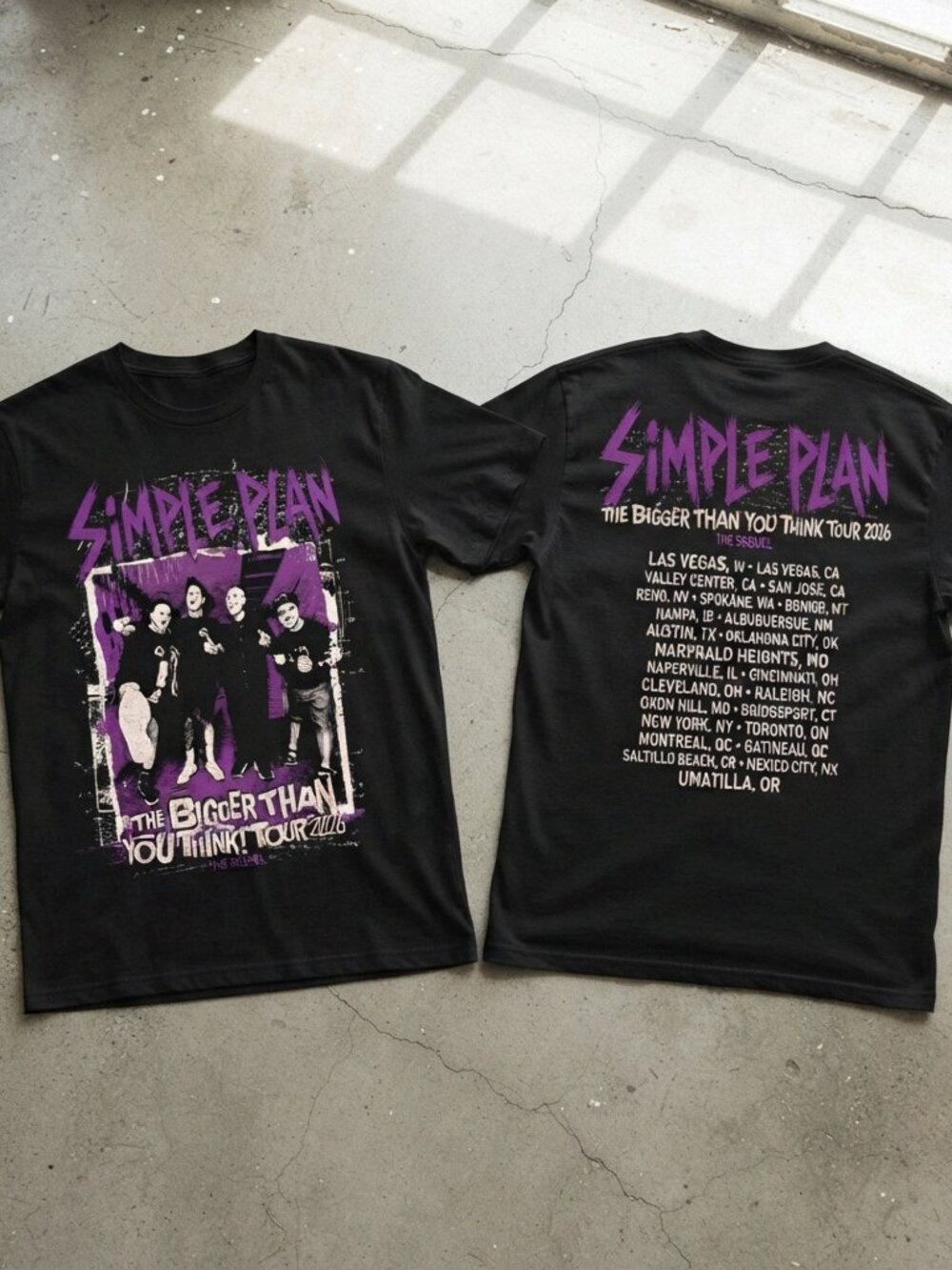 Simple Plan The Bigger Than You Think Tour 2026 Graphic T-Shirt